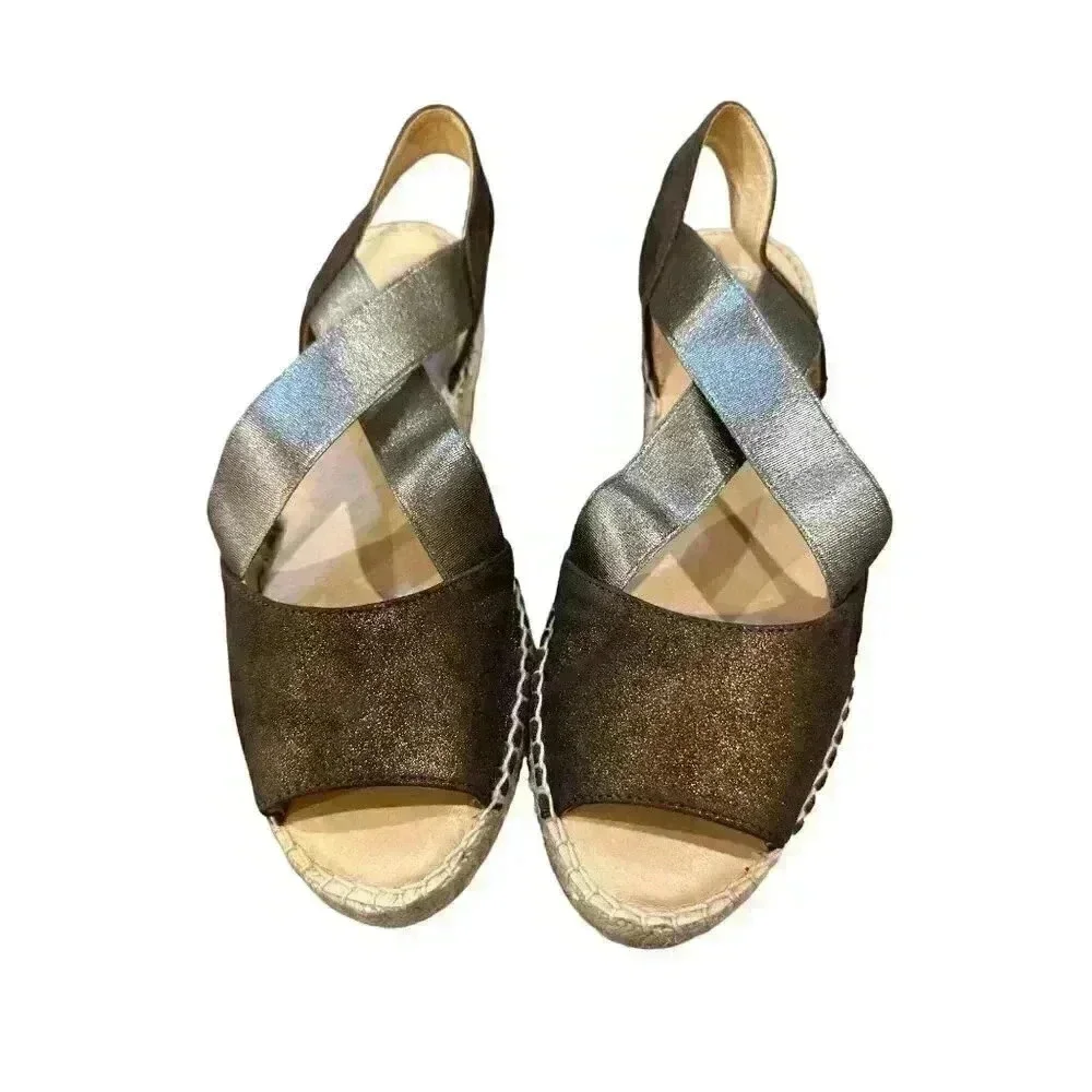 Carmen Saiz metallic espadrilles size 38, EUC, made in Spain​​​​​​​​